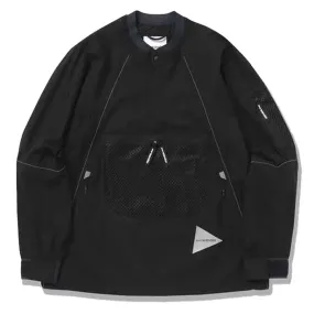 And Wander Black Breathable Ripstop Pullover Jacket