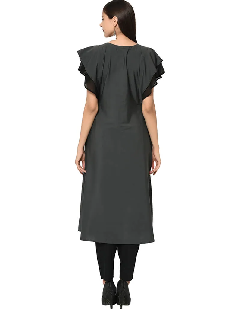 Black Crepe Pant Kurti