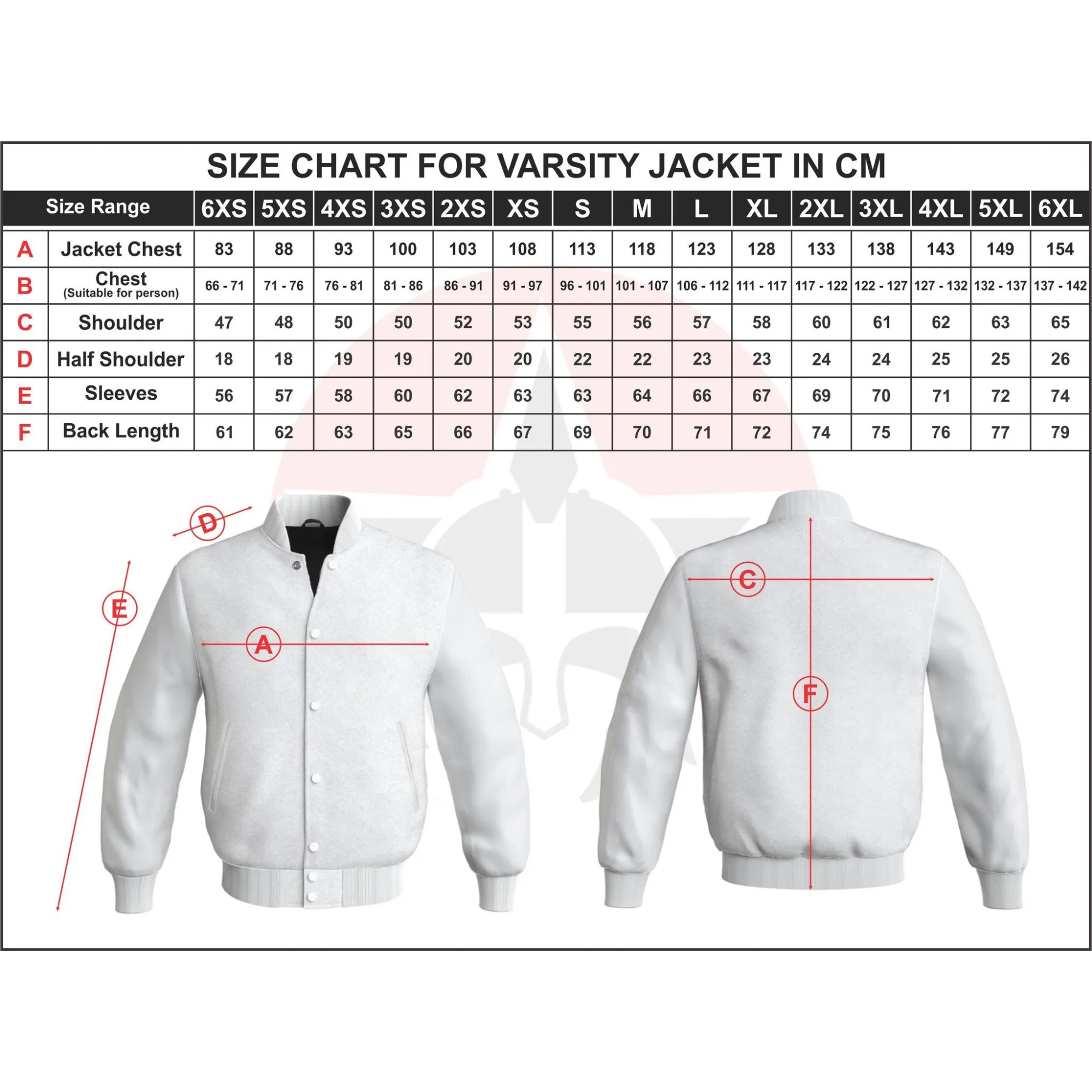 Byron Collar Red Wool White Leather Stripes Varsity Baseball Jacket