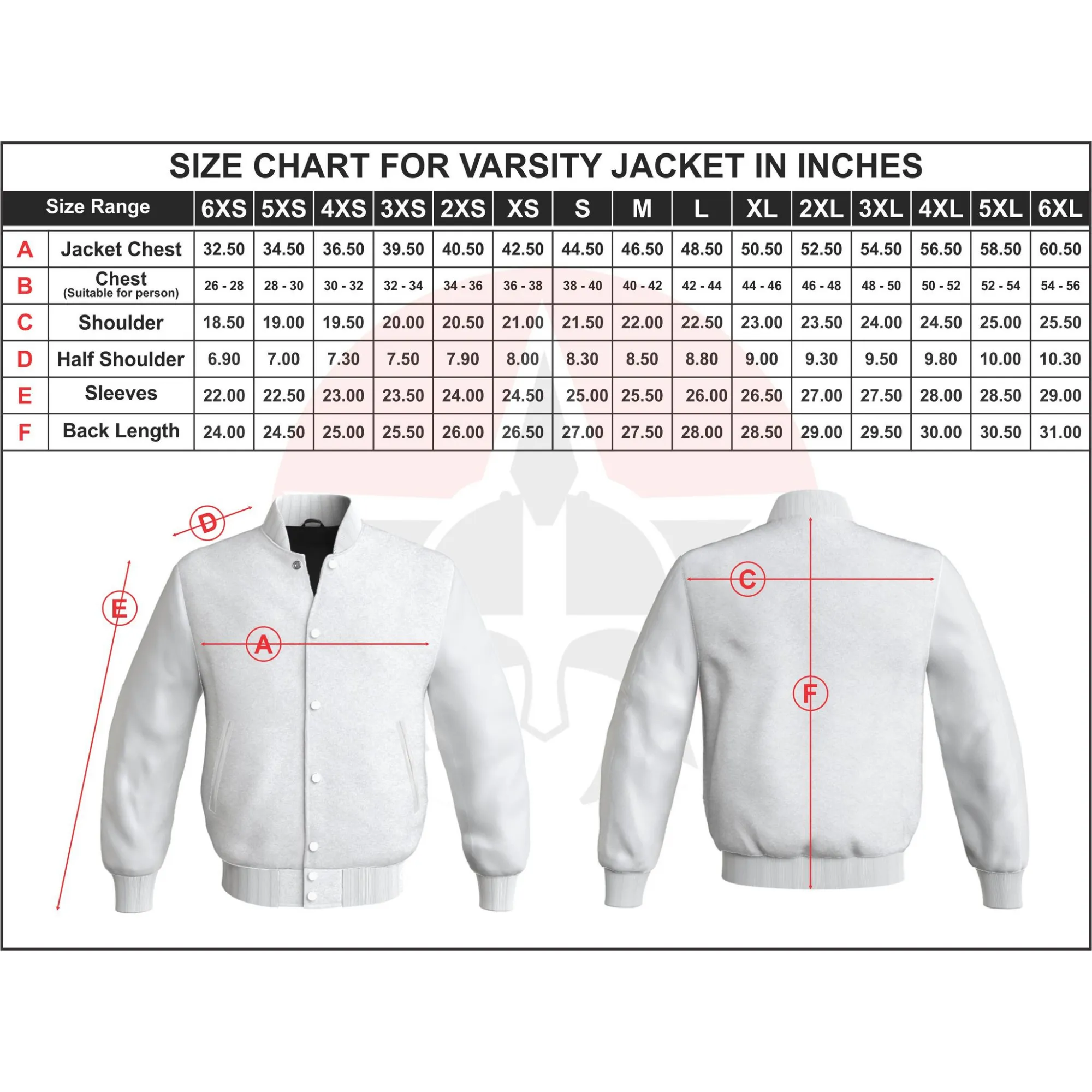 Byron Collar Red Wool White Leather Stripes Varsity Baseball Jacket