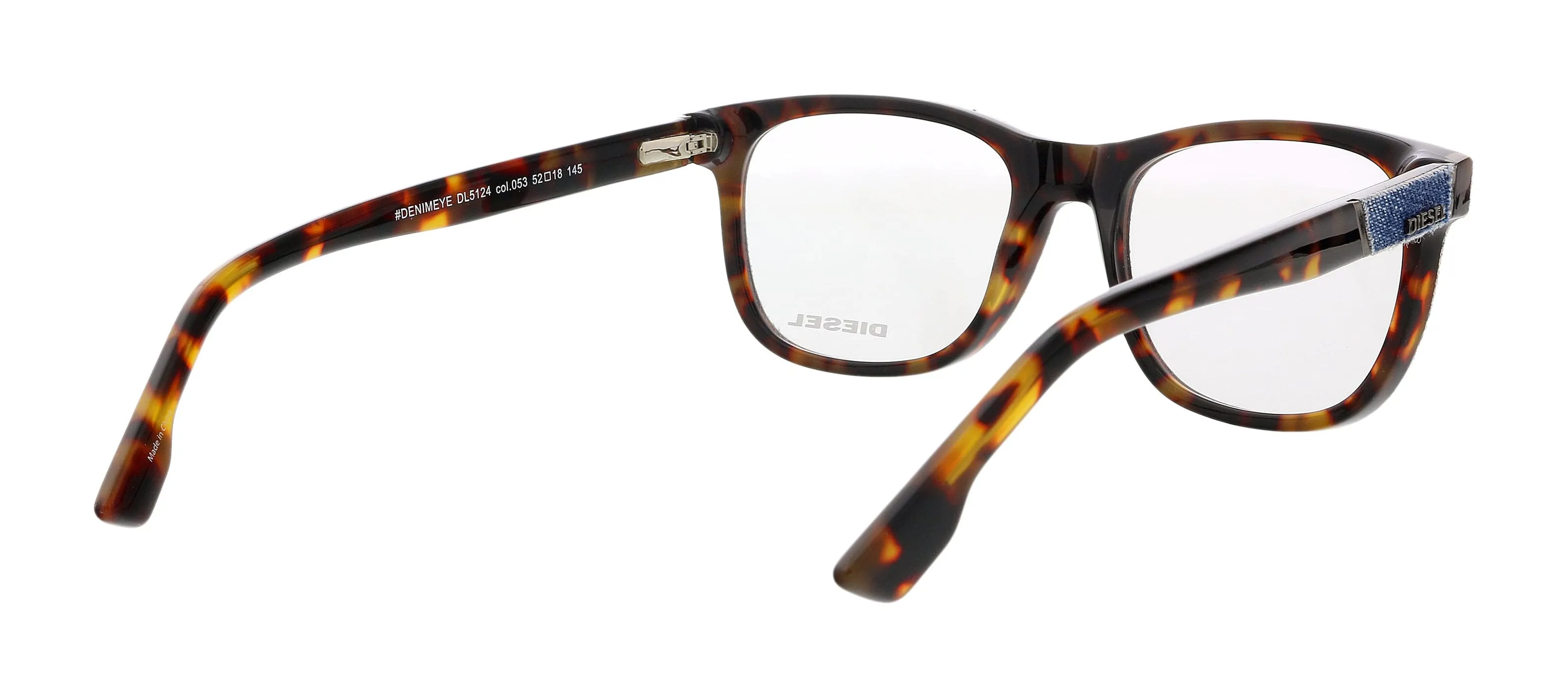 Diesel DL5124 Denim/Blonde Havana Modified Square Eyeglasses