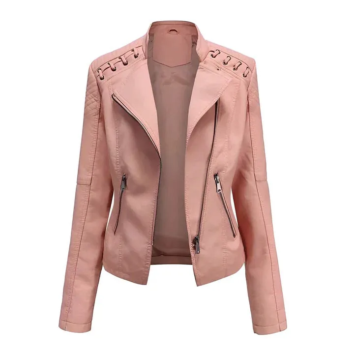 Dorith- Trendy PU-lederjacke voor elke gelegenheid