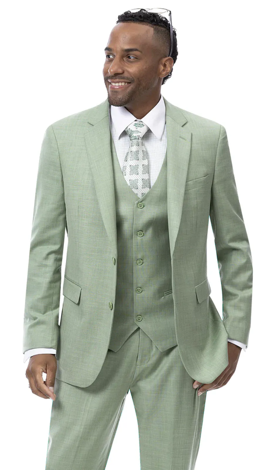 EJ Samuel M18022-MOSS Mens Suit
