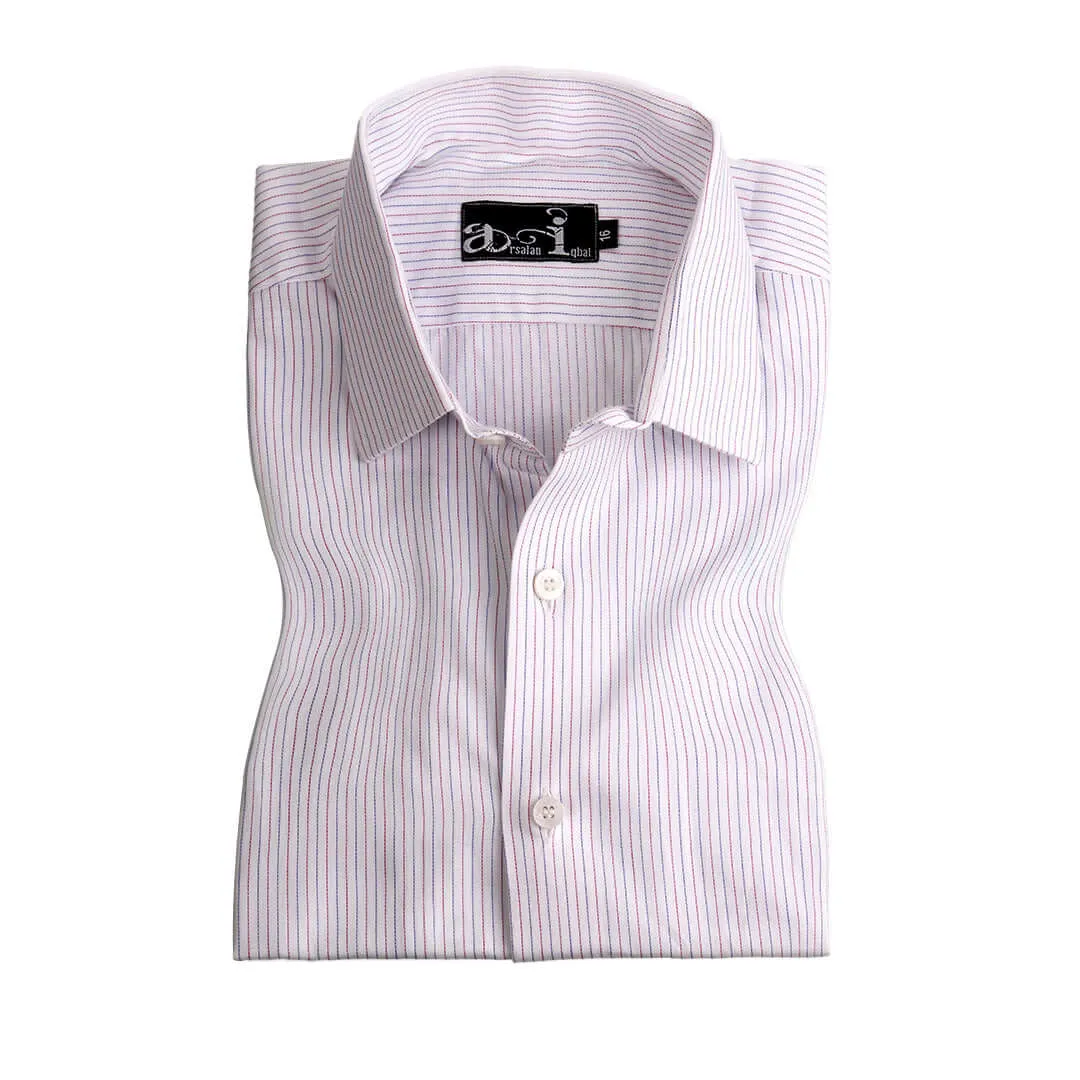 Elegant Pinstripe White Formal Shirt