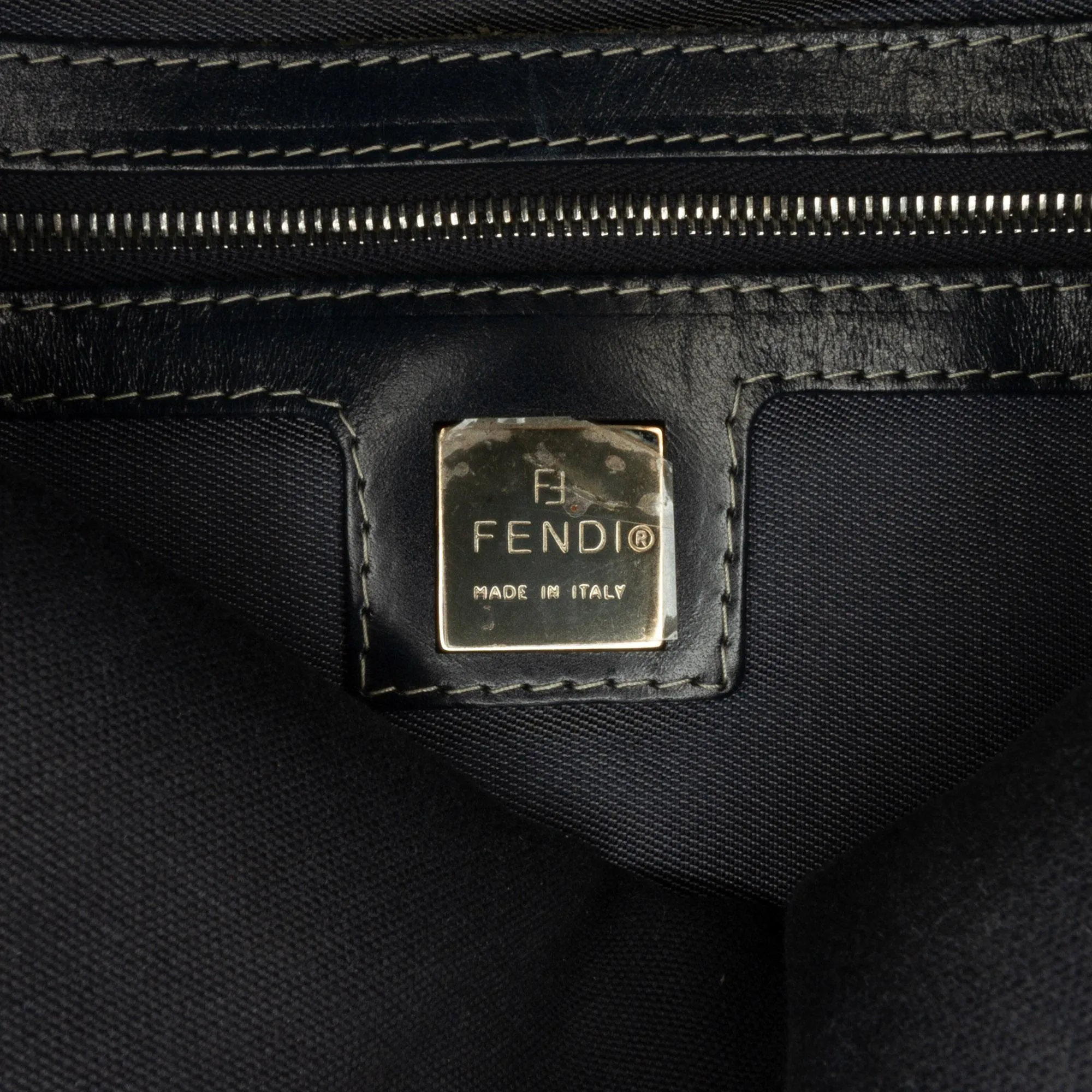 Fendi Canvas FF Marble Double Flap Shoulder Bag (SHG-tZdrHw)