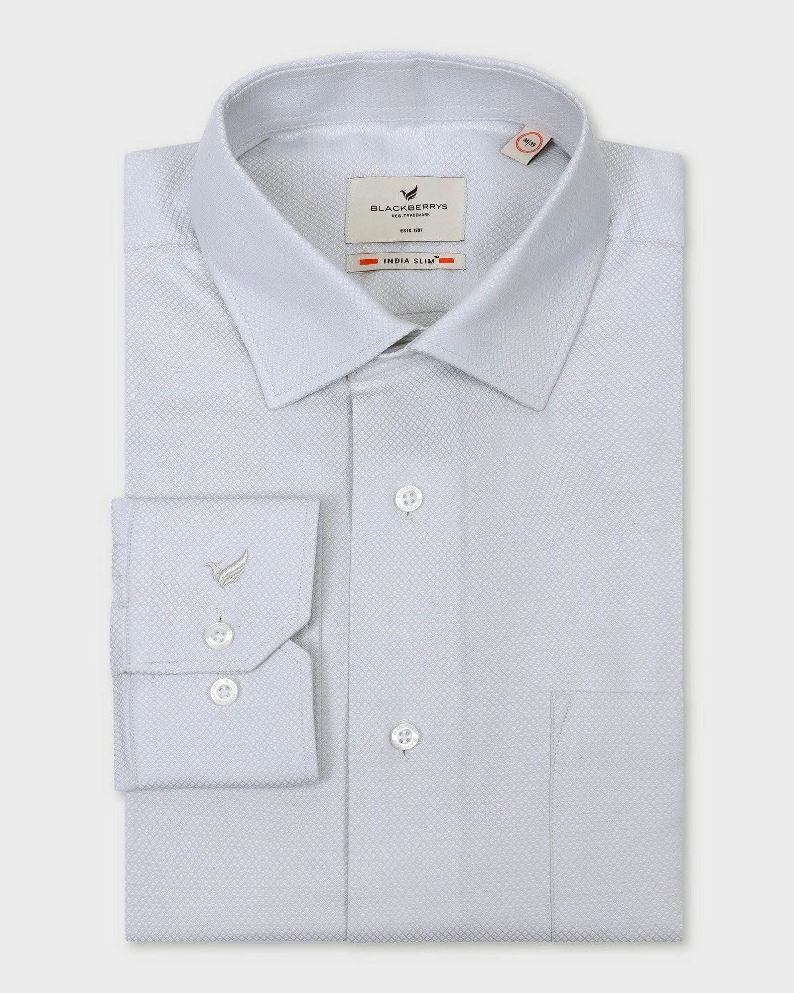 Formal Grey Textured Shirt - Mater