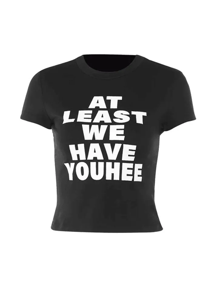 Letter Graphic Graceful Y2K Baby Tee