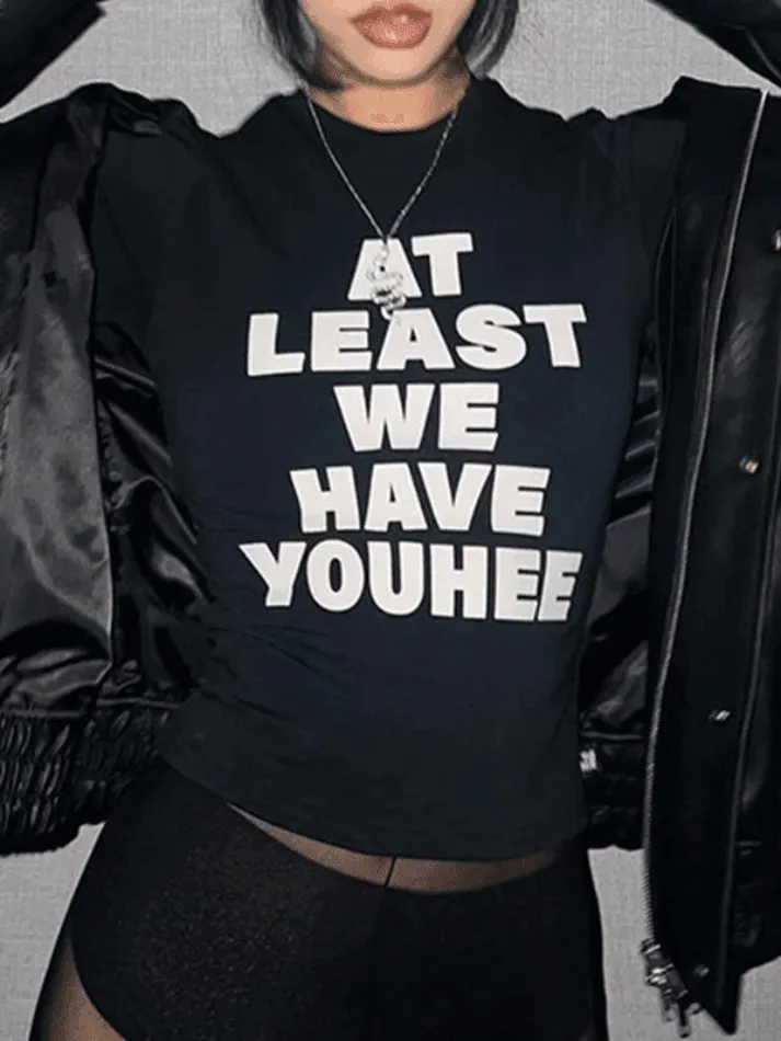 Letter Graphic Graceful Y2K Baby Tee