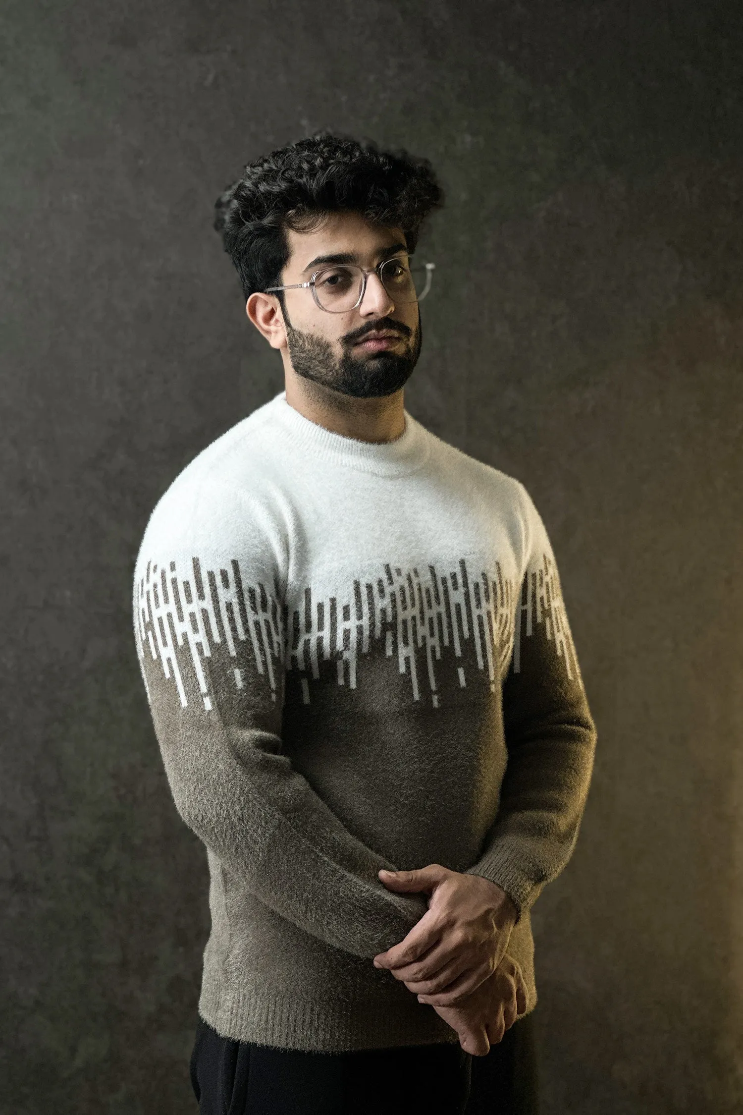 Luxe Brown Double Tone Sweatshirt - 1124153