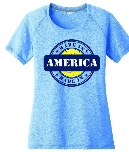 Made In America With Pickleball | Clearance Women's Short Sleeve Pickleball Shirts | 100% Polyester
