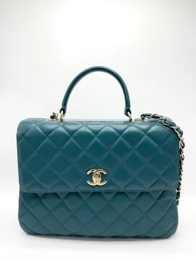 Malachite GHW Trendy CC Top Handle