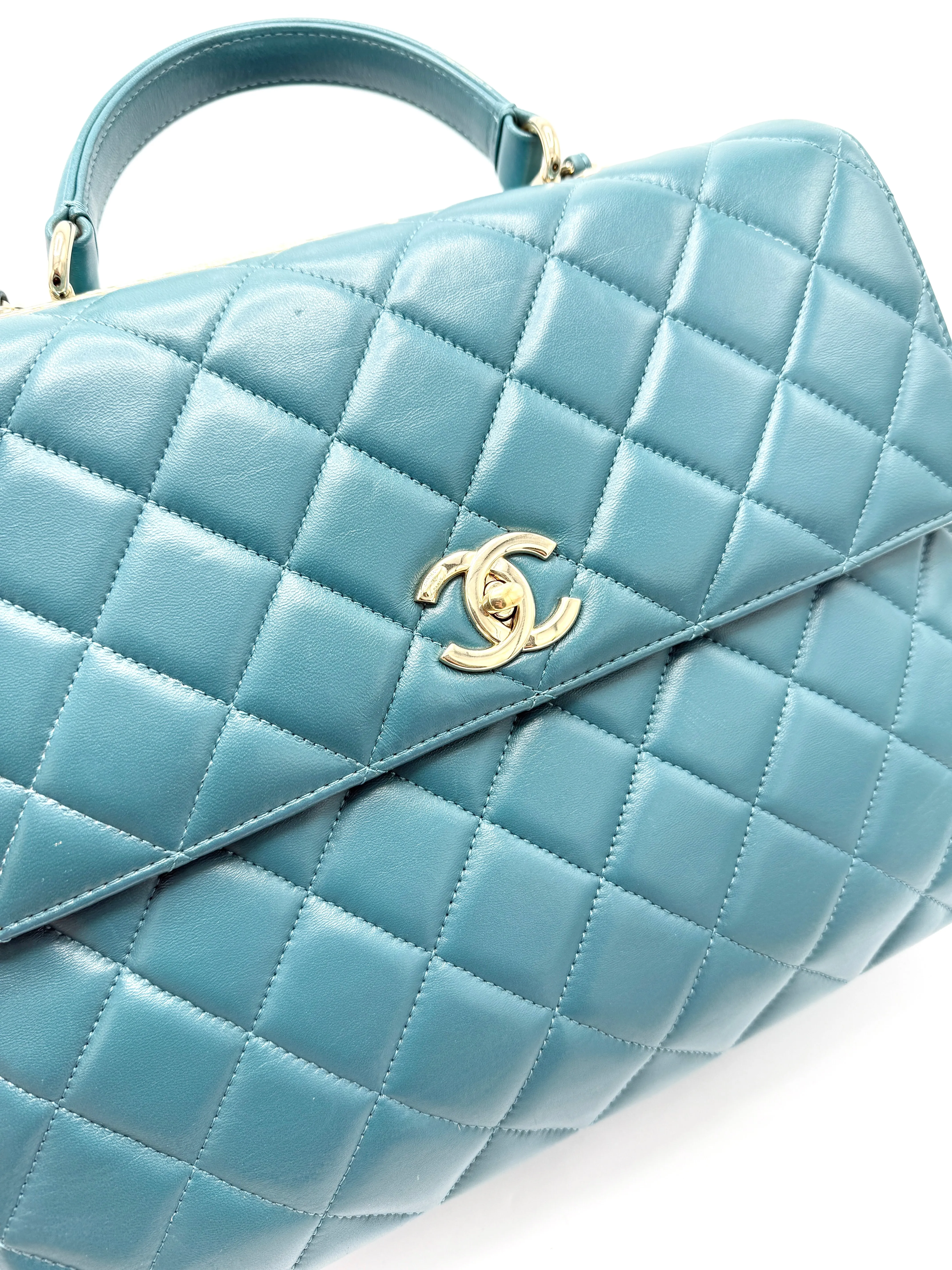 Malachite GHW Trendy CC Top Handle