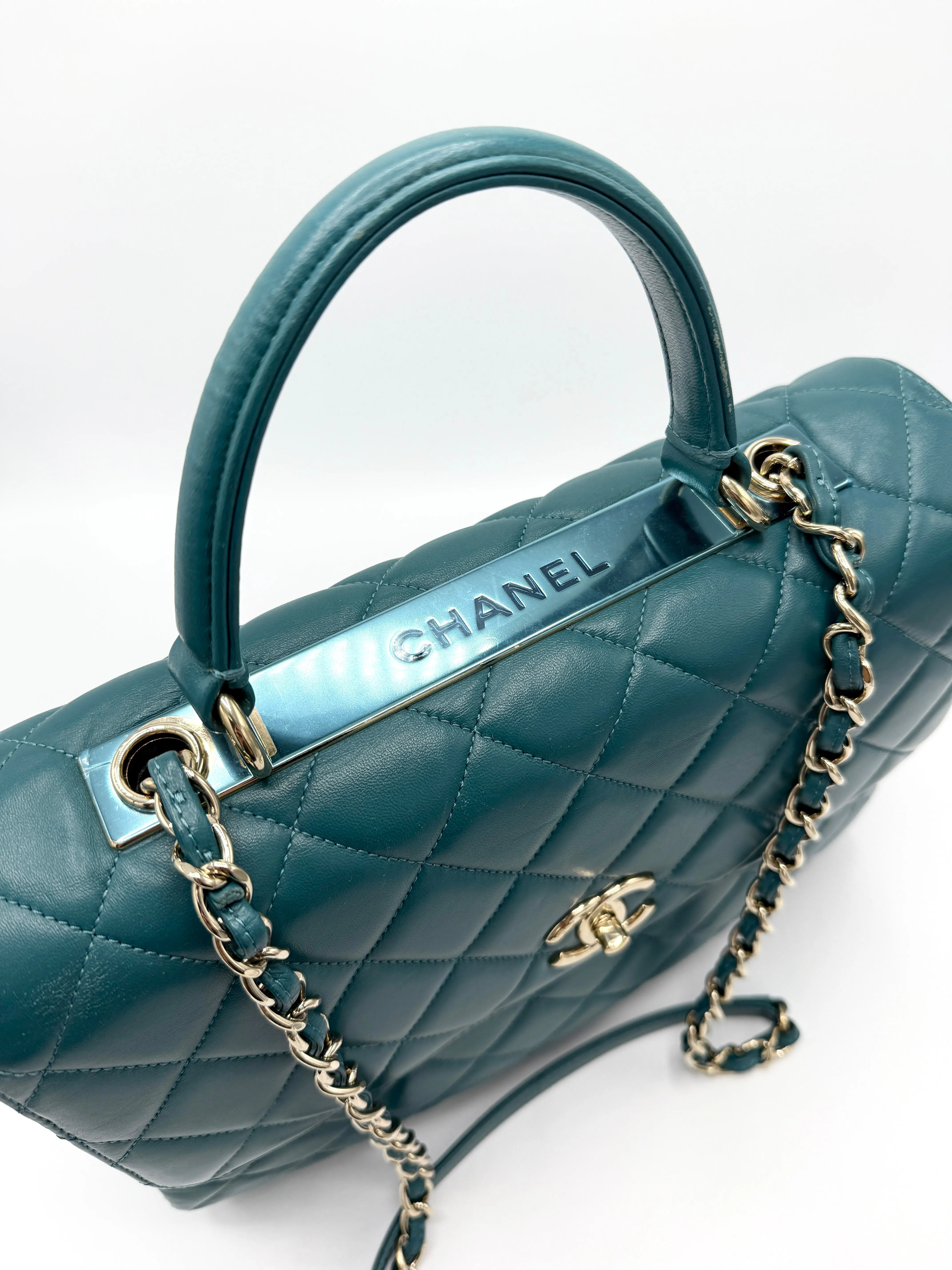 Malachite GHW Trendy CC Top Handle