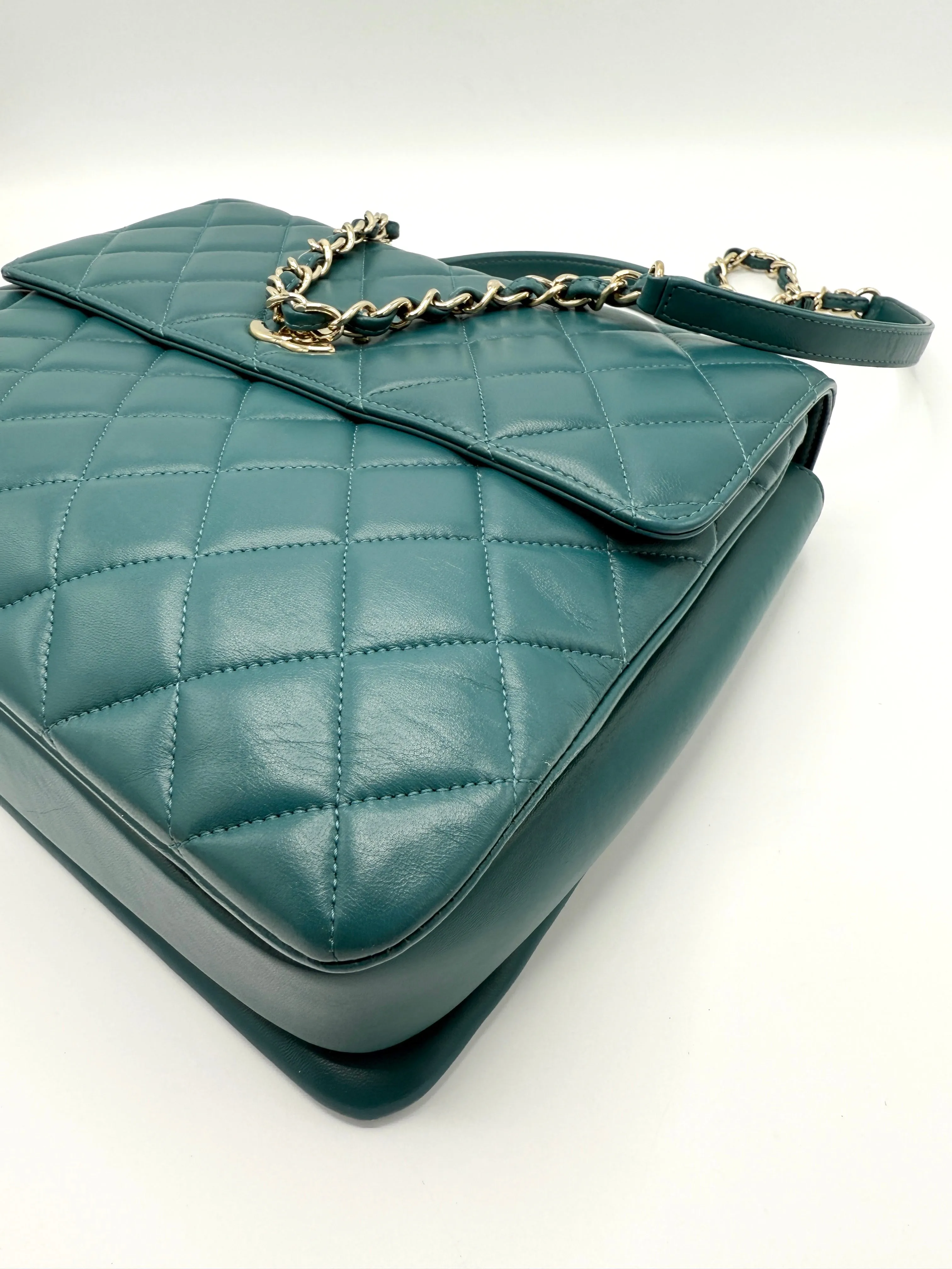 Malachite GHW Trendy CC Top Handle