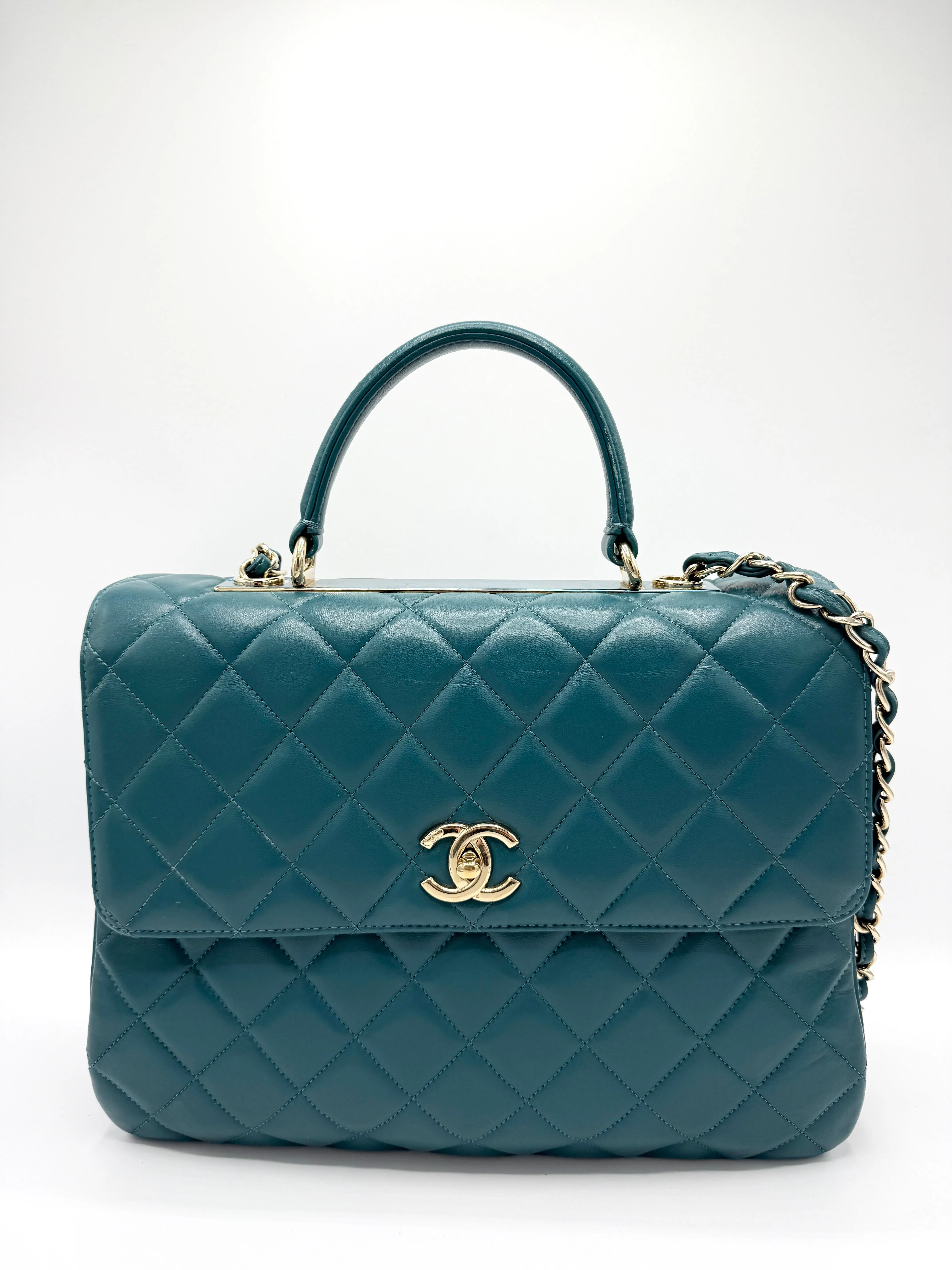 Malachite GHW Trendy CC Top Handle