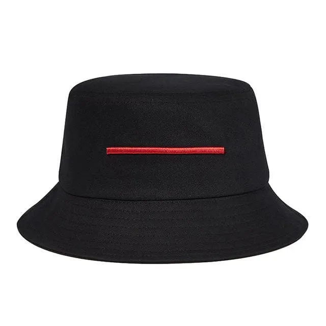 Men's Hip Hop Line Embroidered Black Hat