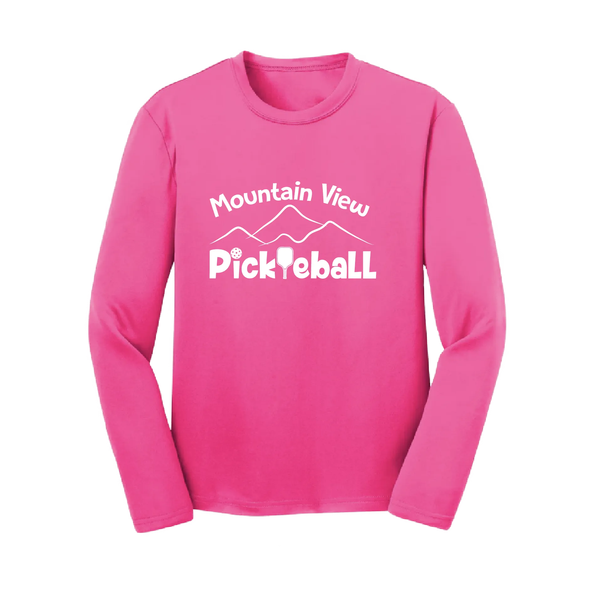 Mountain View Pickleball Club | Youth Long Sleeve Atheletic Shirt | 100% Polyester