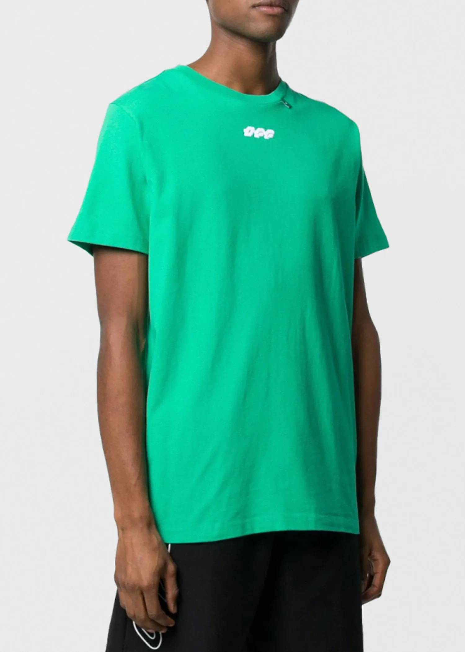 OFF-WHITE: DISRUPTED FONT TEE [GREEN]