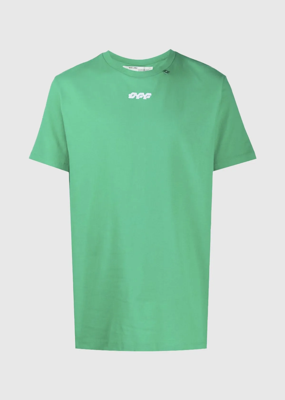 OFF-WHITE: DISRUPTED FONT TEE [GREEN]