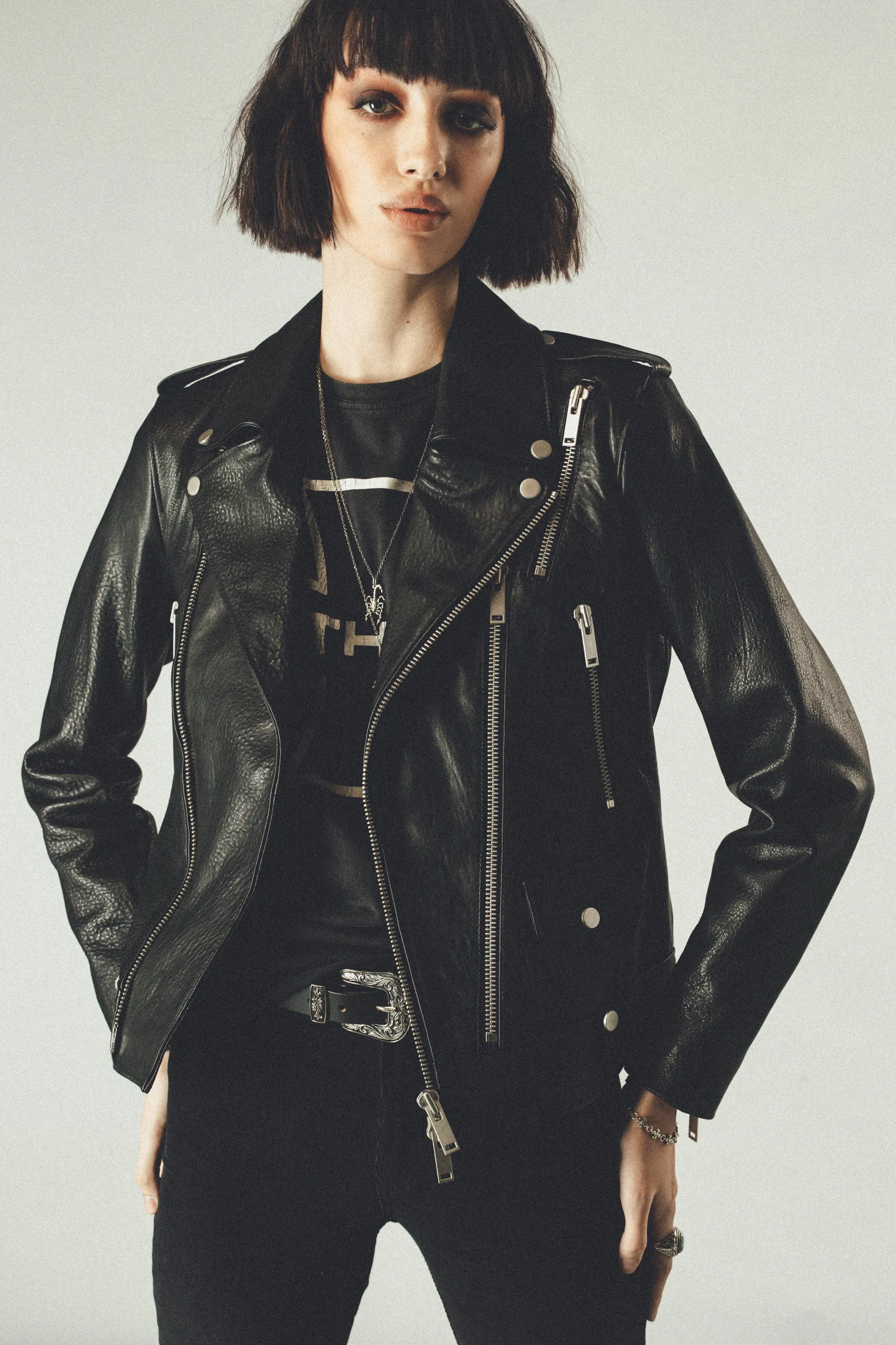 Rebel Biker Jacket | Vintage Black