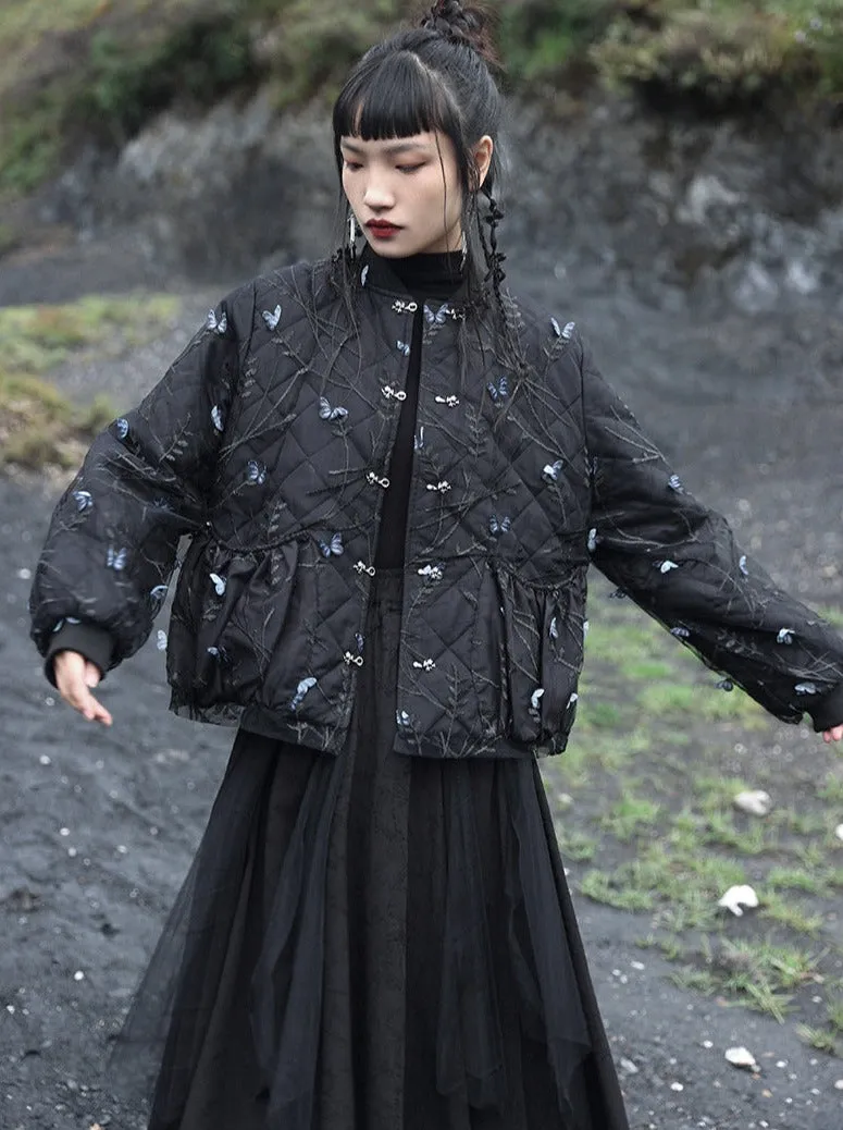 Retro Style Casual Dark Butterfly Sport Jacket