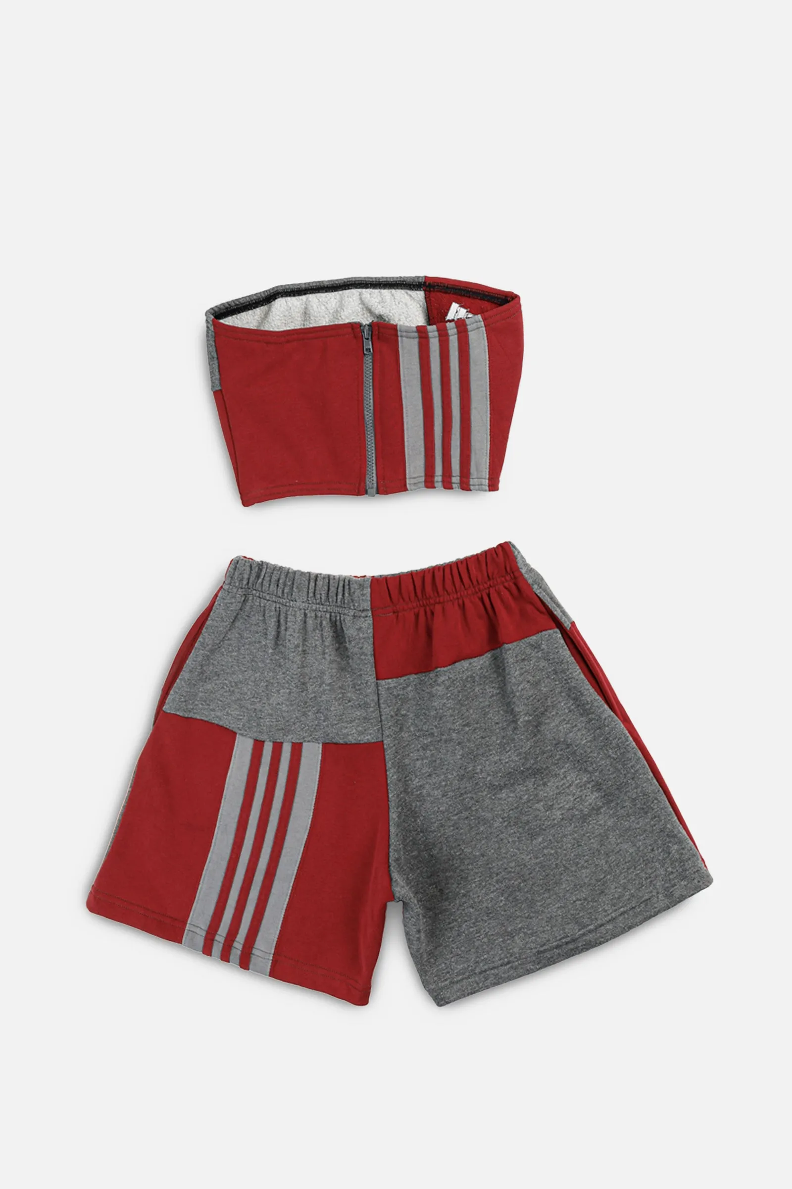 Rework Adidas Patchwork Sweatshorts Set - XS
