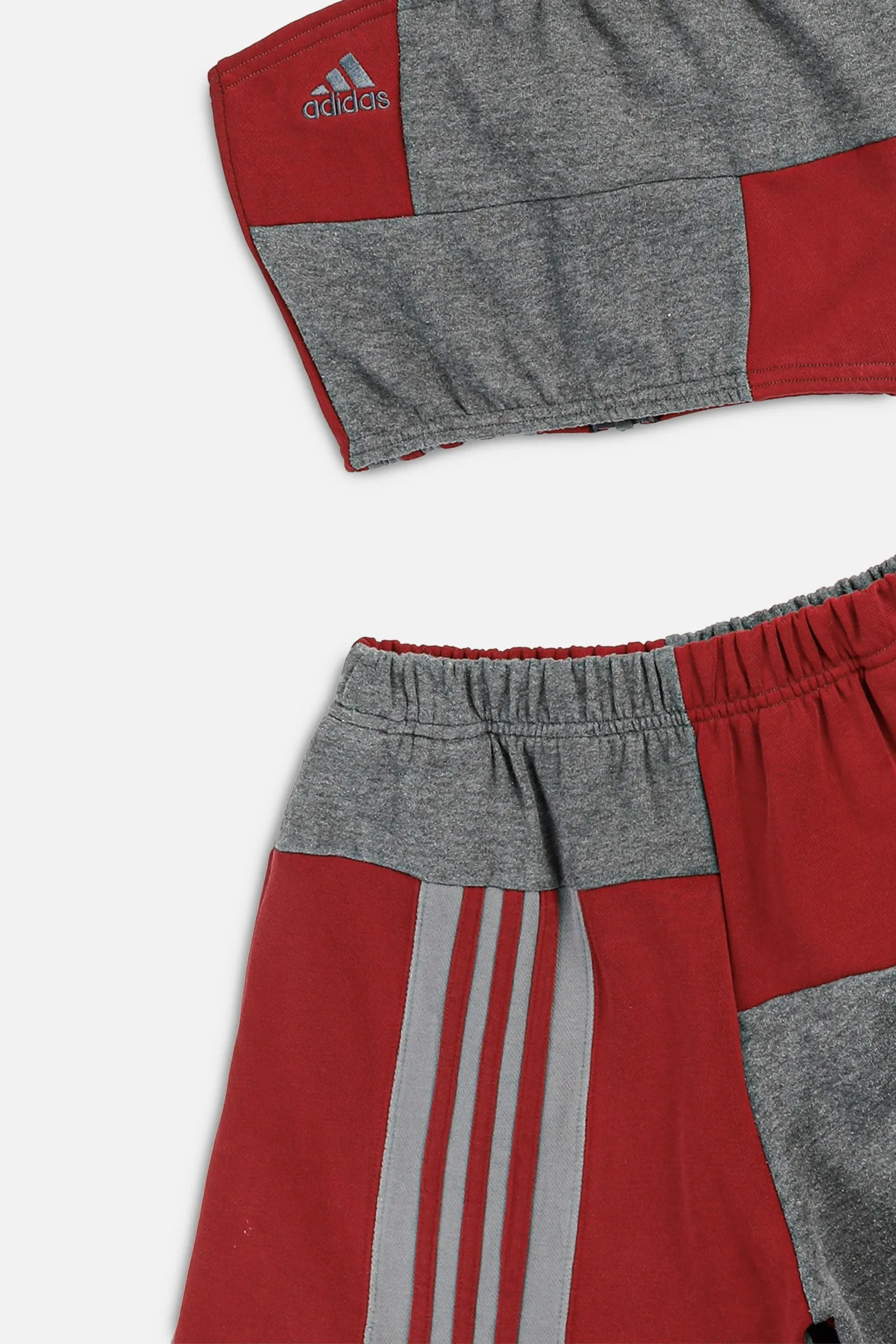 Rework Adidas Patchwork Sweatshorts Set - XS