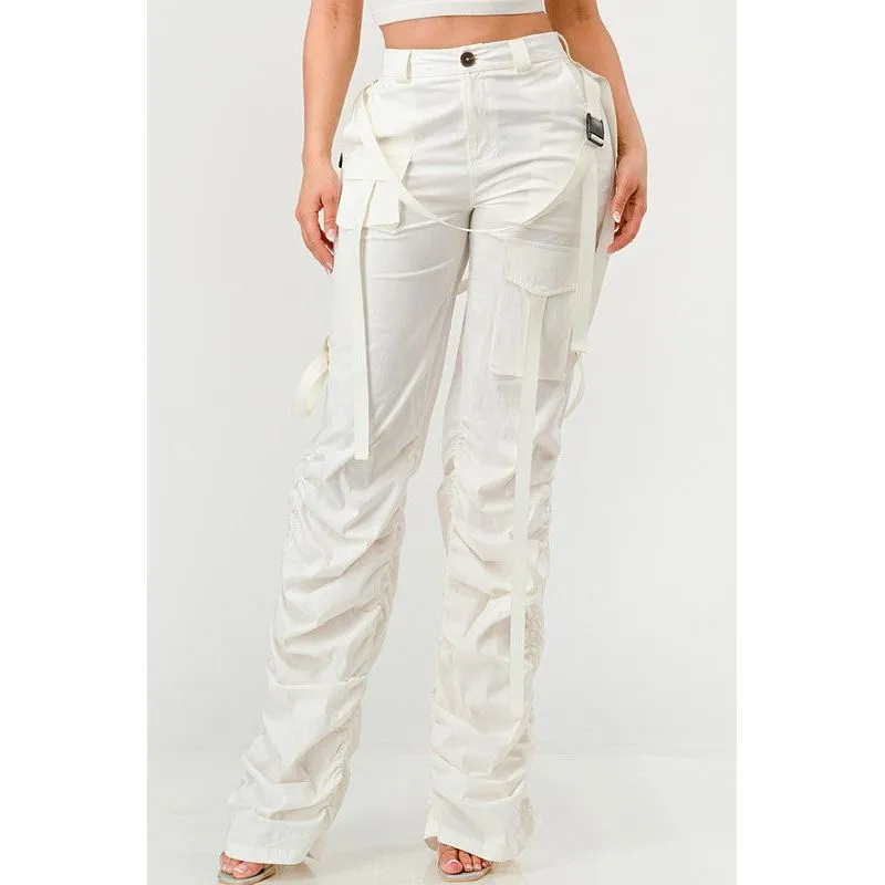 Ruched Utility Elegance Pants