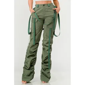 Ruched Utility Elegance Pants
