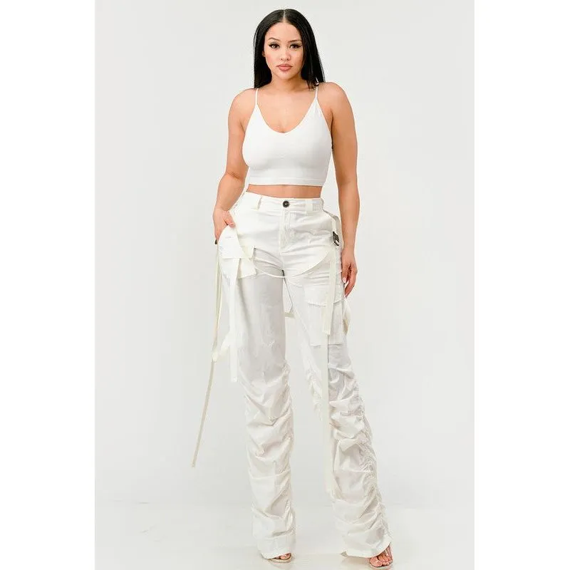Ruched Utility Elegance Pants