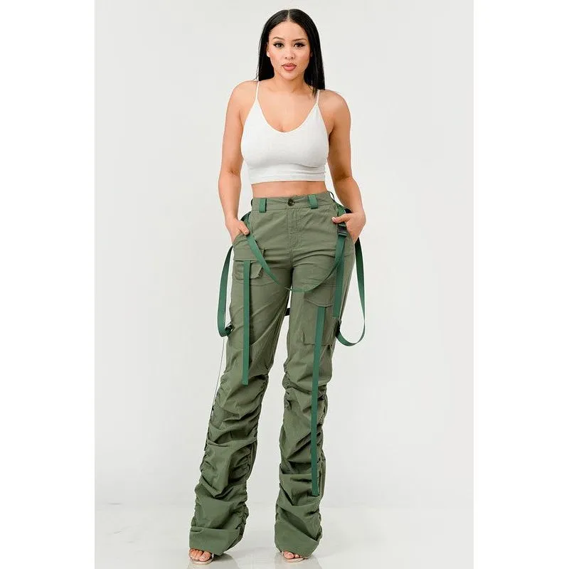 Ruched Utility Elegance Pants