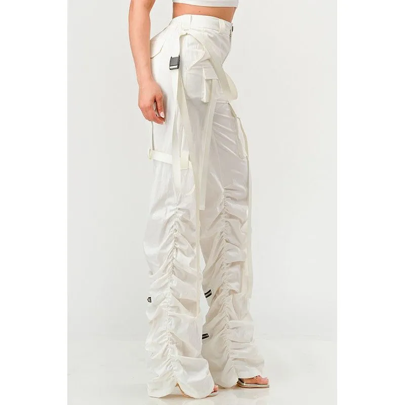 Ruched Utility Elegance Pants