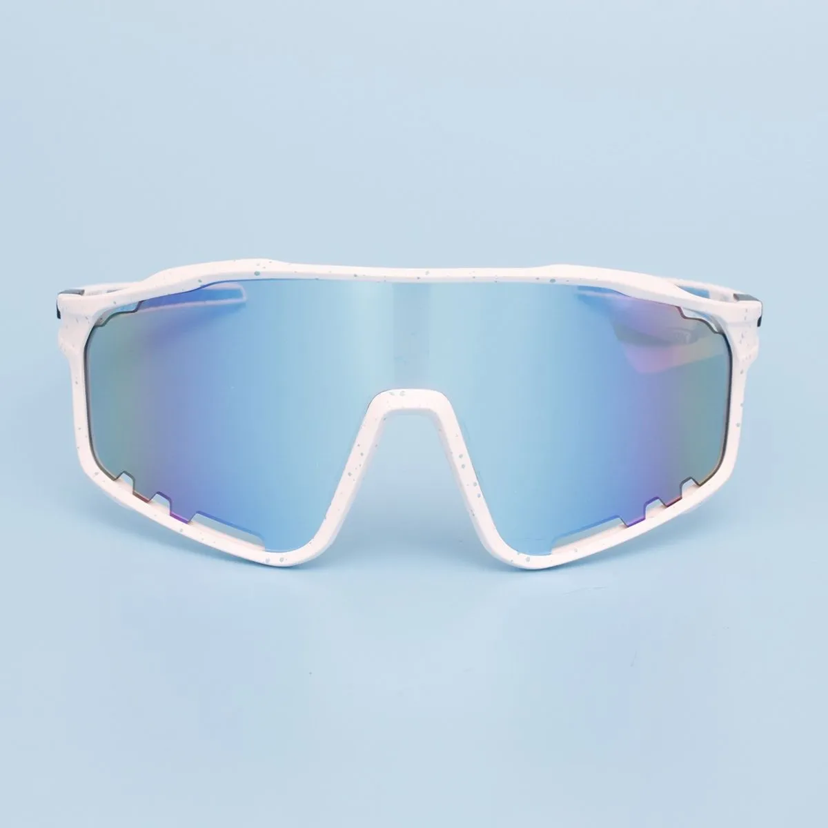 Sunglasses White Splatter Mirror Sport Eyewear