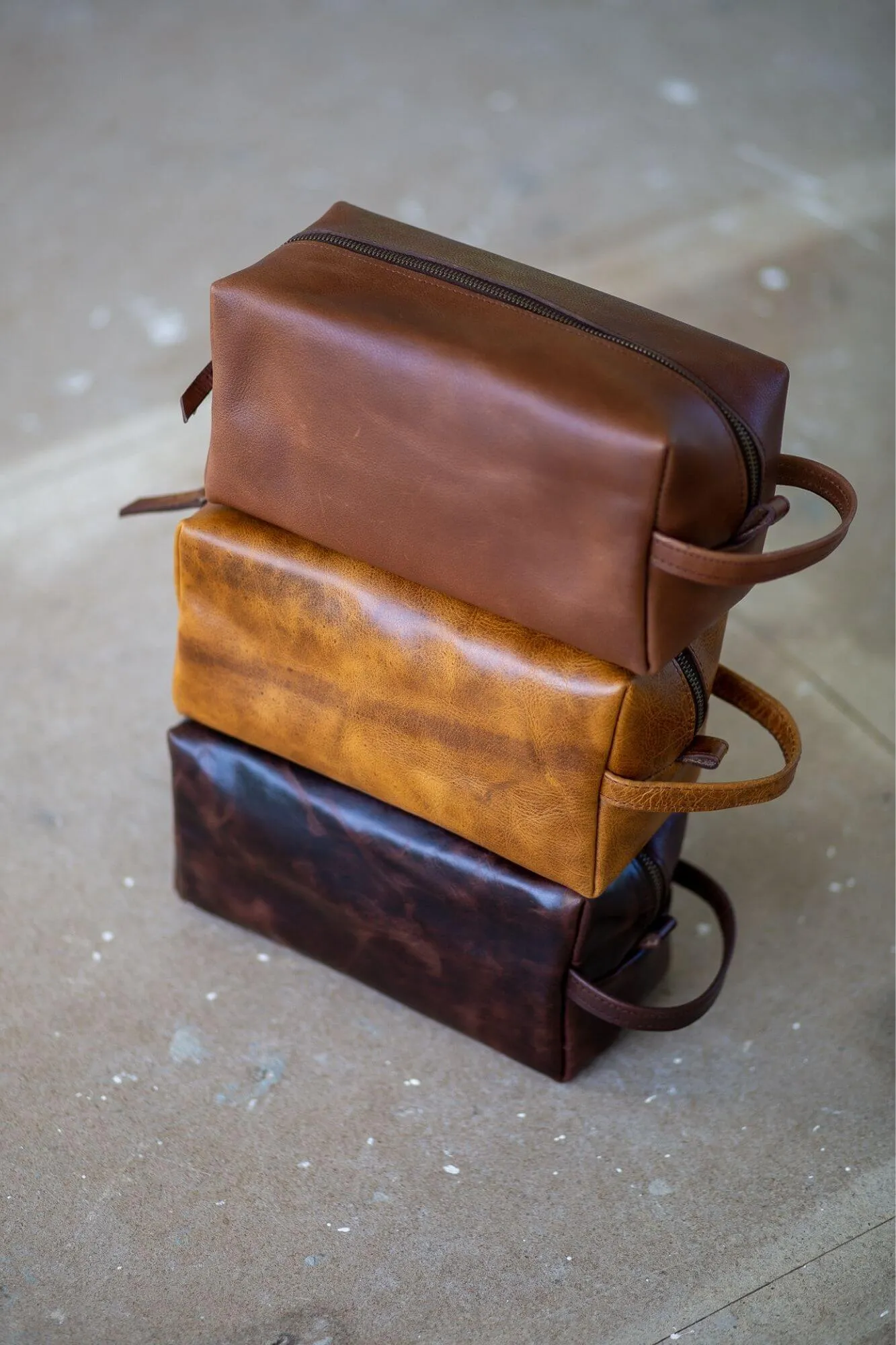 Tan Leather Toiletry Bag