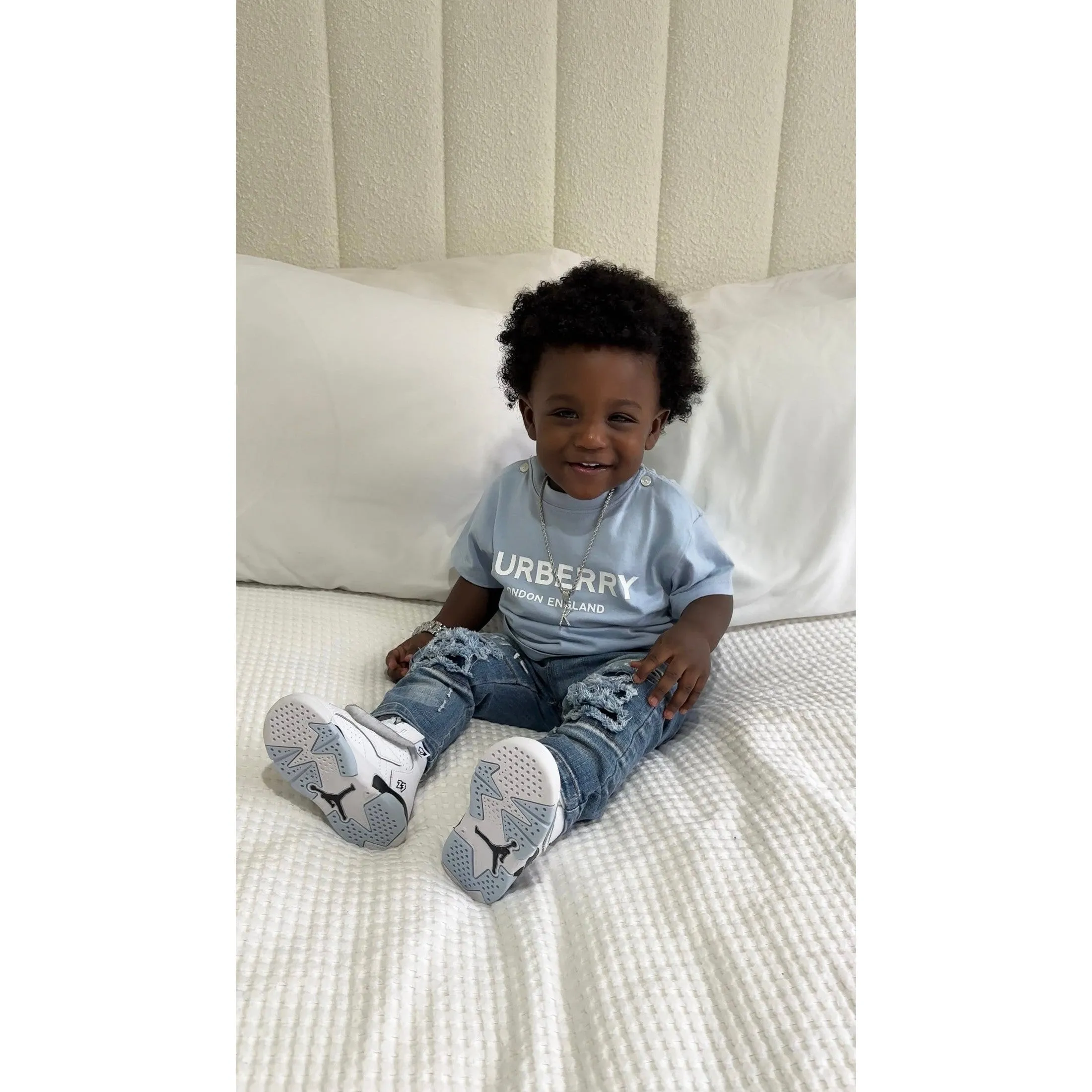 Toddler Elastic Distressed Ripped Denim Pants