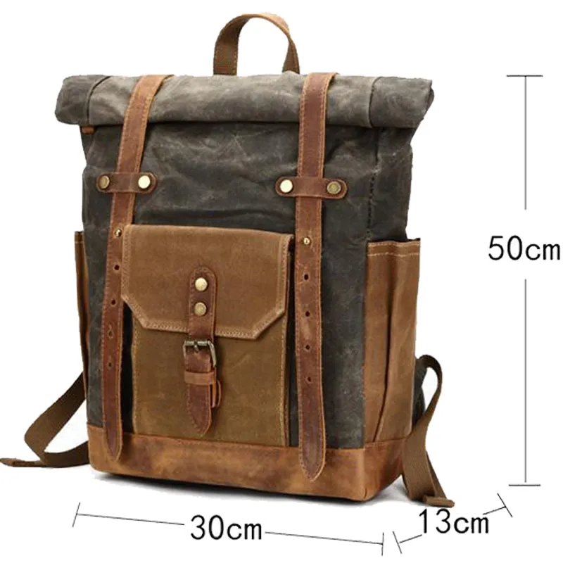 Trendy & Vintage Backpack Roll Top Rucksack