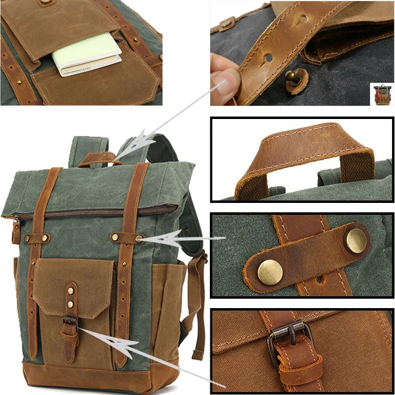 Trendy & Vintage Backpack Roll Top Rucksack