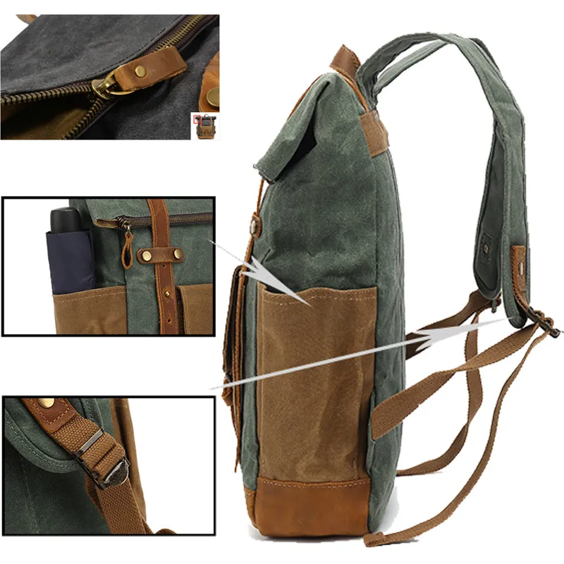 Trendy & Vintage Backpack Roll Top Rucksack