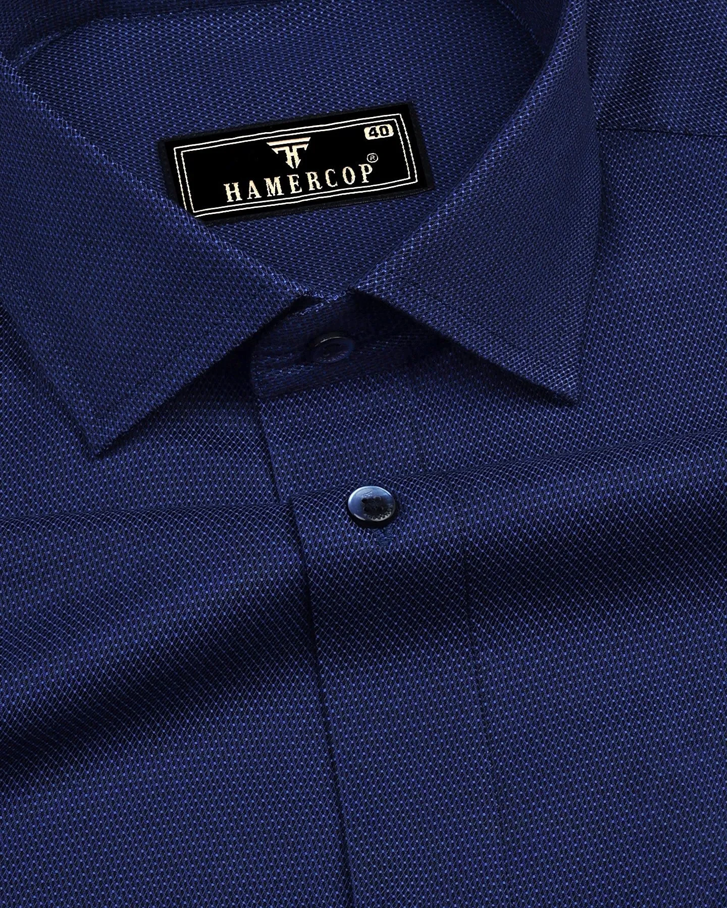 Vinayl Blue Jacquard Textured Dobby Cotton Shirt