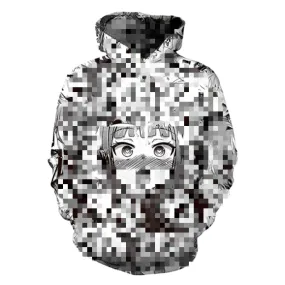 White Anime Camo Hoodie