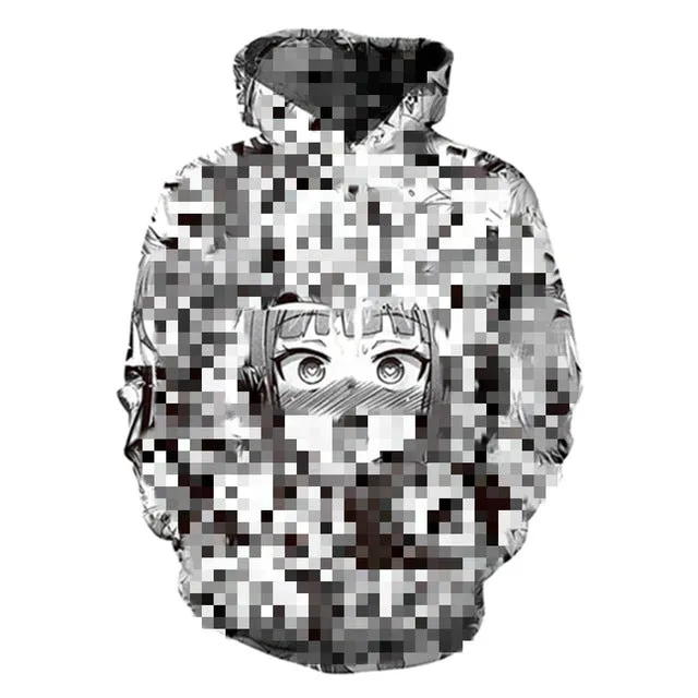White Anime Camo Hoodie